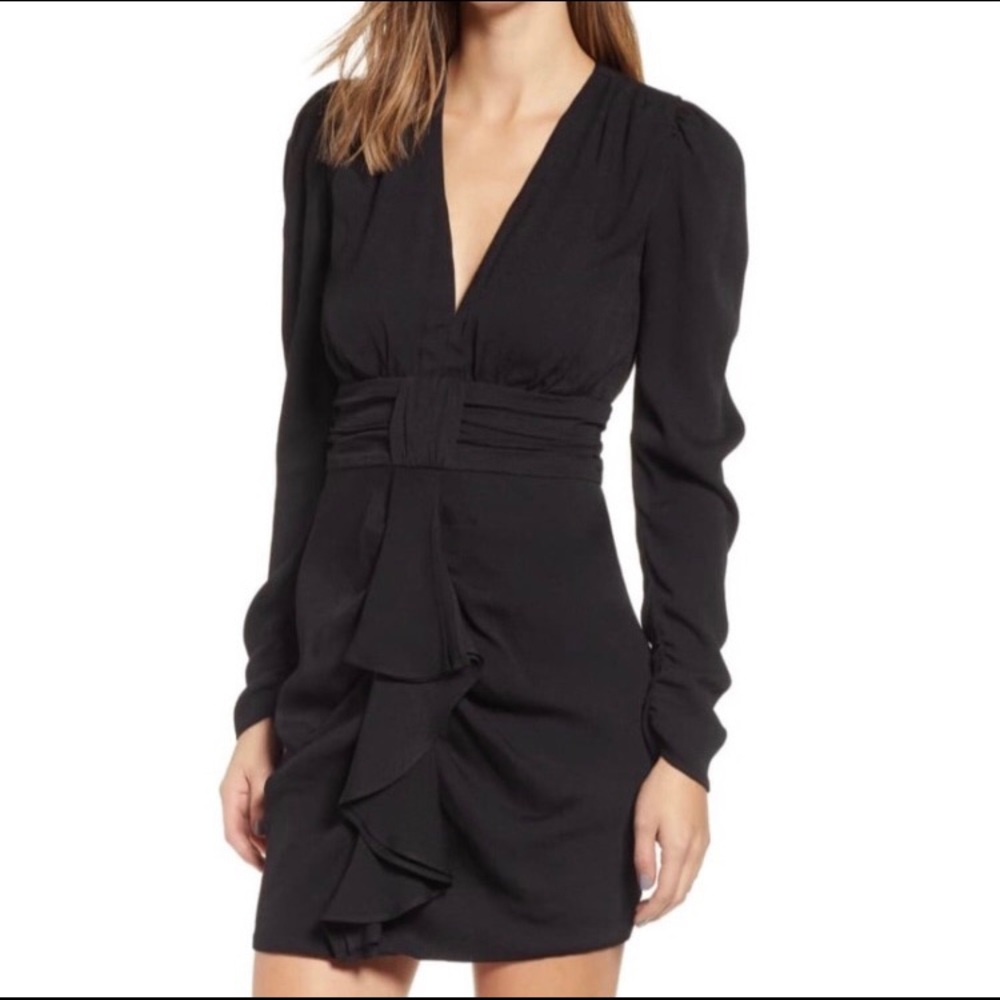 AFRM Ruffle & Ruched Mini Dress